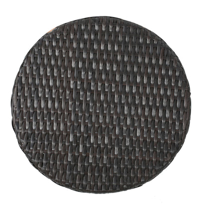 Outdoor 16-inch Multi-brown Wicker Hourgla Side Table