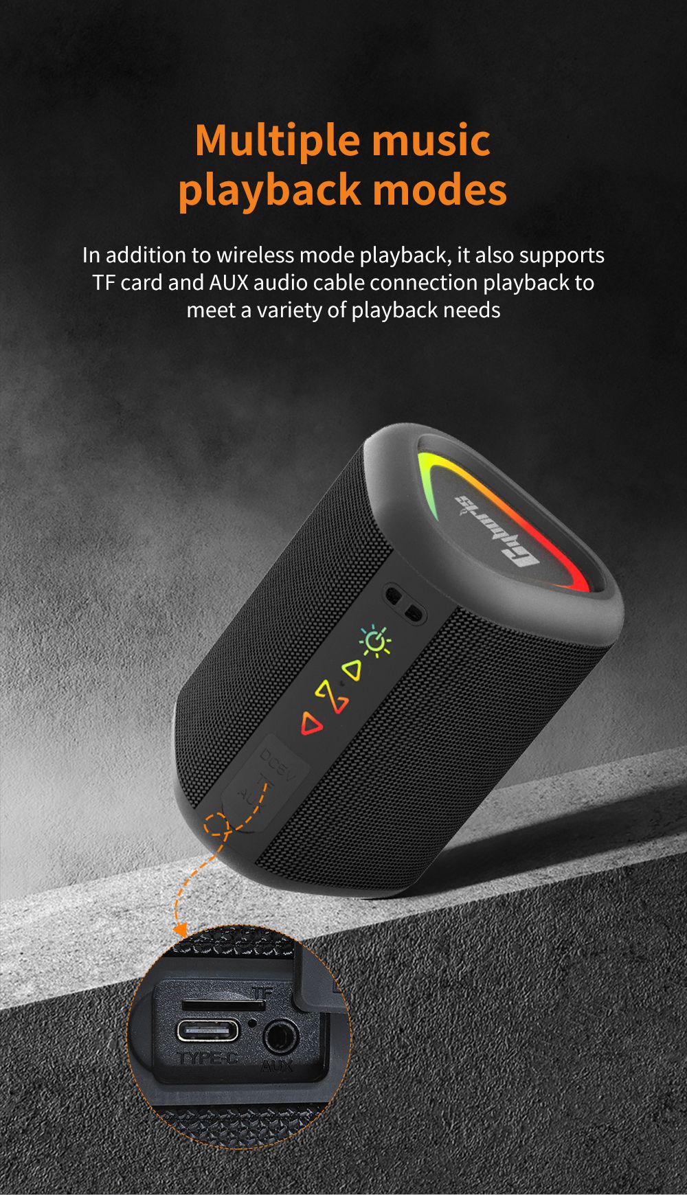 Cyboris S1 High Quality Portable Mini Waterproof Bluetooth Speaker, Wireless V5.4 Outdoor TWS Stereo Sporting Speakers 15W Loud Stereo Soundbox