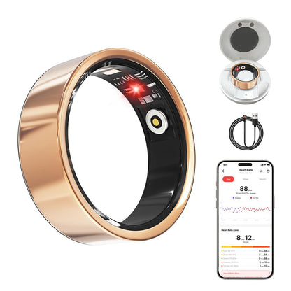 Smart Ring Health Tracker - Fitness Sleep Heart Rate Blood Oxygen Tracker Smart Ring For Men And Women,IP68 Waterproof Level Bluetooth Fitness Tracker Rings Family Care