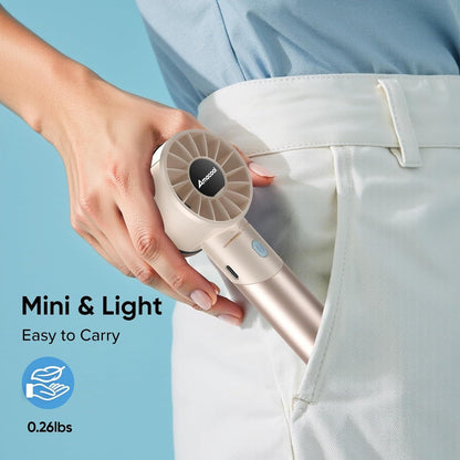 Portable Handheld Turbo Fan, Mothers Day Gifts for Mom Her Women Girl, Cool Metal Body, Rechargeable Battery Personal Fan, Mini Pocket Fans for Camping Outdoor Travel Cruise Makeup Essentials