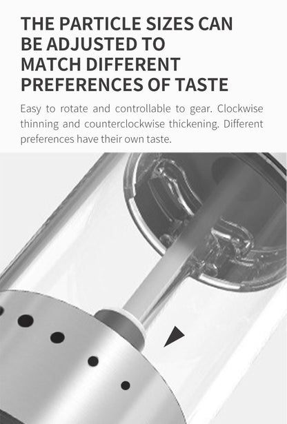 Electric Salt or Pepper Grinder , Stainless Steel with LED Light, Type-C Rechargeable, Ceramic Adjustable Coarseness, 95ml Large Capacity Visible Window, Patented Light Pipe Washable Design for Kitche