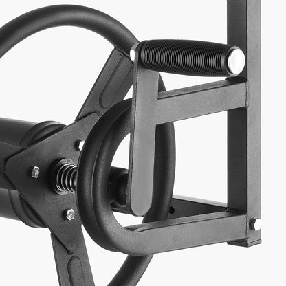 Wall Mounted Garden Hose Reel, Holds 125 ft 5/8-inch Hose, Heavy-Duty Water Hose Winder, Space-Saving Design, Outdoor Manual Reel with Brass Fitting and Storage Basket for Yard Lawn