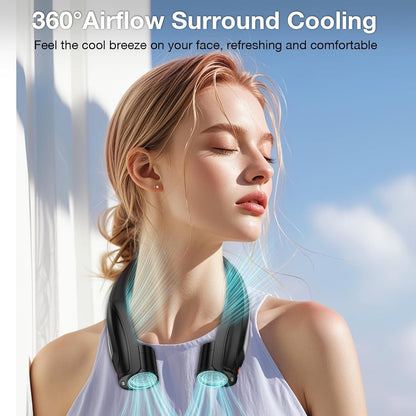 Neck Fan, 6 Speeds Adjustable Portable Personal Fan Rechargeable, Faster Cooling Wearable Fan, Ultra Quiet for Home, Office, Travel, Outdoor