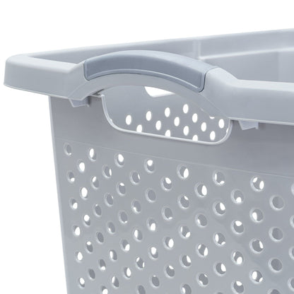 2.5 Bushel Extra Large Plastic Laundry Hamper, Soft Silver, Adult / Tween