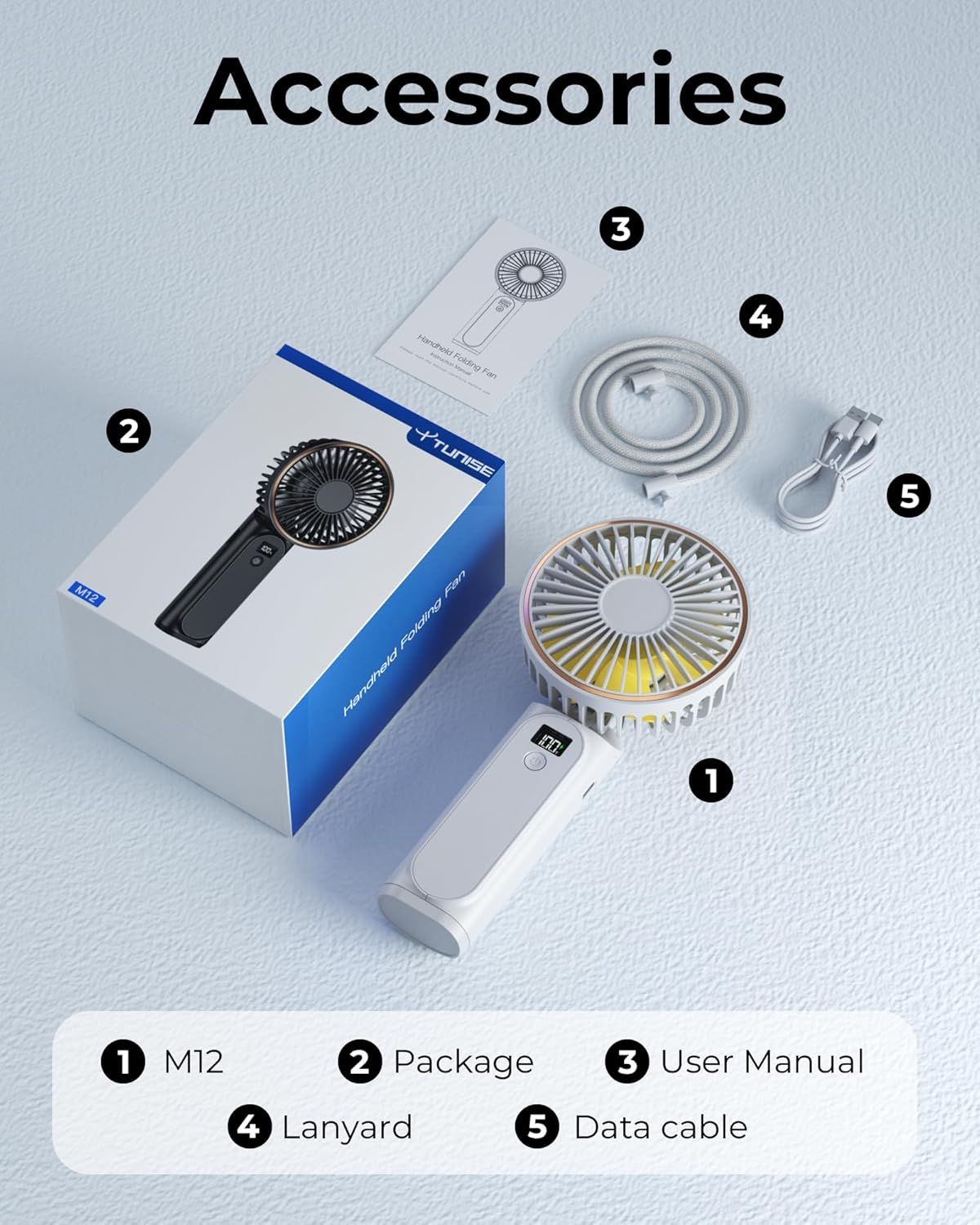 Portable Handheld Fan, Portable Fan Rechargeable, 4000mAh, 180° Adjustable, 6 Speed Wind, Display Electricity in Real Time, USB Rechargeable Foldable F an, Quiet Personal Fan as Power Bank