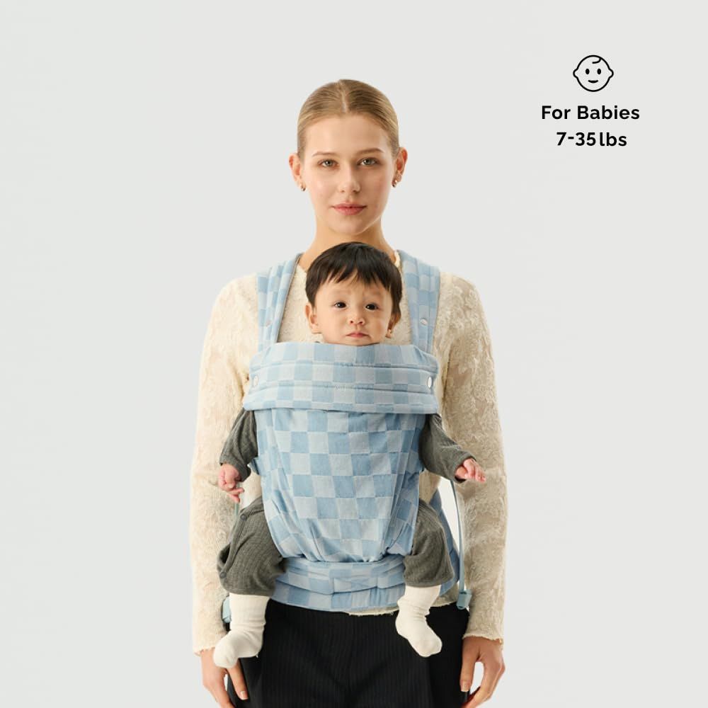 Ergonomic Baby Carrier Newborn to Toddler, Lightweight & Breathable Cotton Infant Carrier for Hands Free Comfort