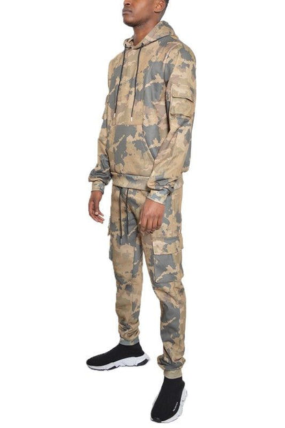 Premium Full Camo Cotton Hoodie Sweat Set - Perfect for Outdoor Adventures