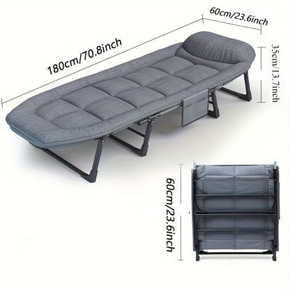1-pack American style patio folding bed, outdoor patio furniture, comfortable ergonomic single recliner, patio chaise folding bed with mattress, garden, patio furniture, portable patio office camping