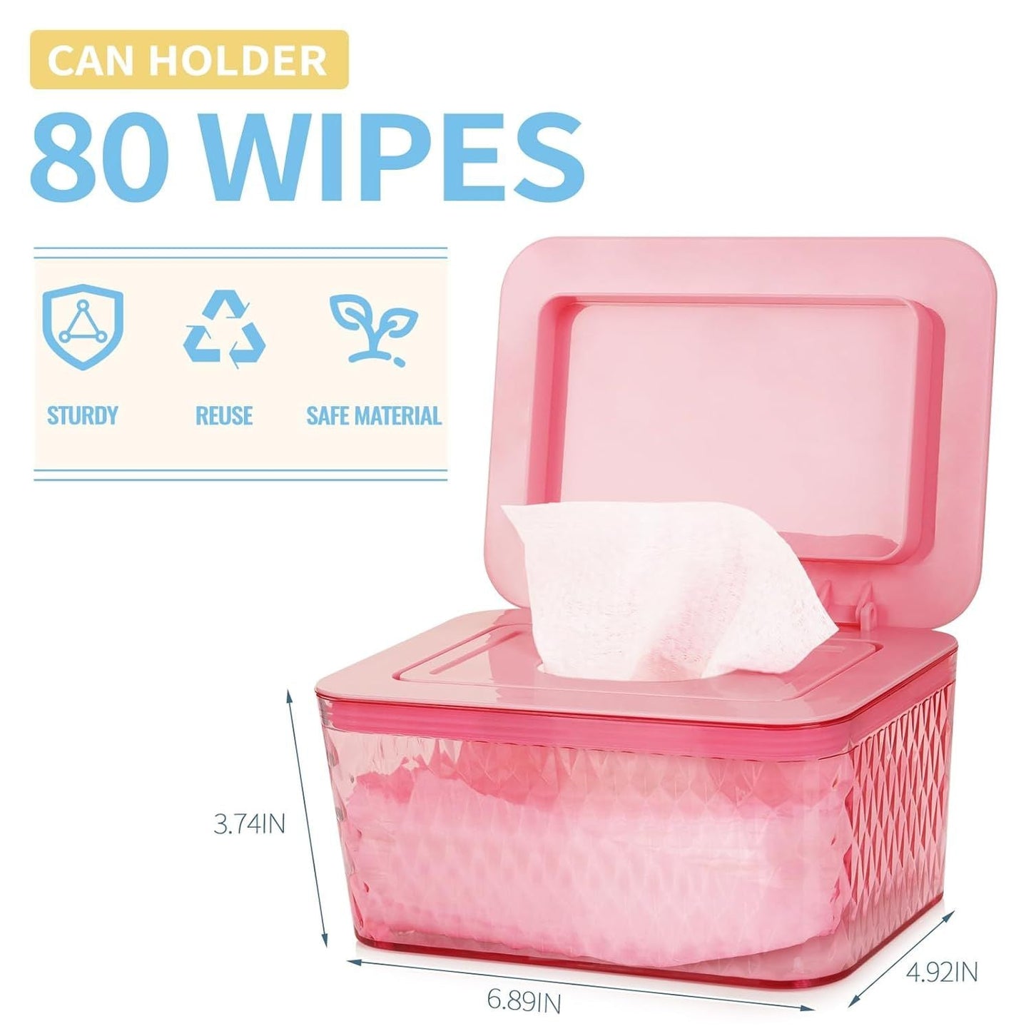 Wipes Dispenser, One-Handed Operation Wipe Holder for Baby & Adult, Seal-Designed Wipes Container for Bathroom Keep Diaper Wipes Fresh