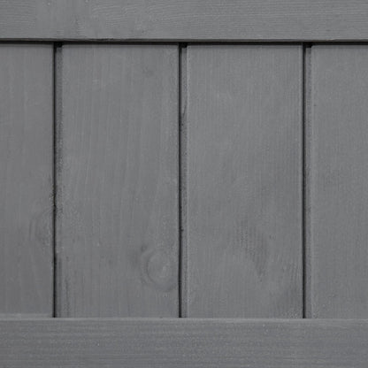 Elevated Planter Box Stand Wooden with 8 Slots and Shelf Dark Grey for Herbs Veggies Flowers
