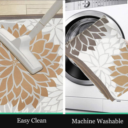 Runner Rugs for Hallway, 2'x6' Laundry Room Rug Mat, Washable Non Slip Kitchen Rugs and Runners, Bathroom Floor Carpet, Beige