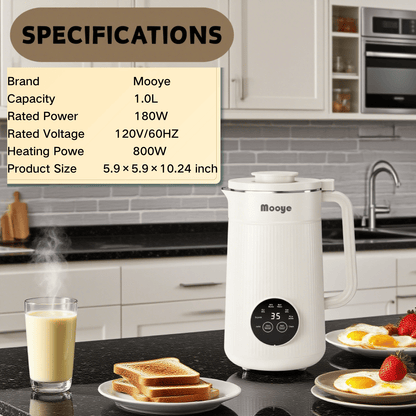 8 in 1 Automatic Nut Milk Maker Machine,35oz Multi-Functional Soy Milk Maker with 10 Blades, Plant-Based, Oat, Almond, Dairy Free Beverages with 12h Timer, Heating, Auto-clean, Keep Warm 2h