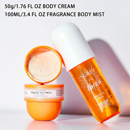 2-Piece Set, SOLO EN IBIZA Body & Hair Fragrance Mist And Body Cream Gift Box For Men And Women, Long Lasting Fragrance, 4 Different Scent, Perfect For Holiday Gifts, Dating, Daily Life, Parties