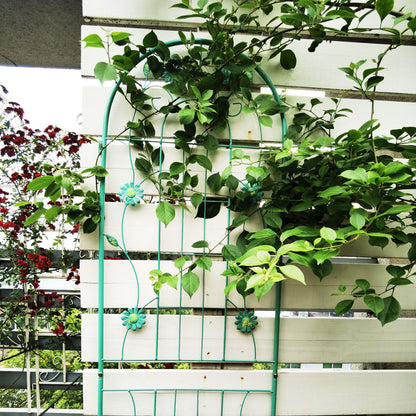 2 Pack 71" x 19.7" Metal Garden Trellis Rustproof Trellis for Climbing Plants Outdoor Flower Support Wrought Iron Ivy Vine Cucumbers Decorative(Green)