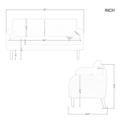 65' Modern Couch/Loveseat