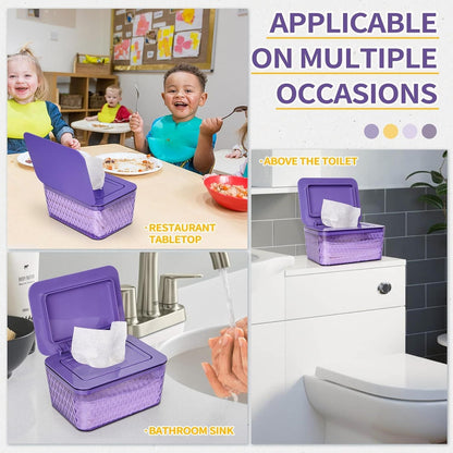 Wipes Dispenser, One-Handed Operation Wipe Holder for Baby & Adult, Seal-Designed Wipes Container for Bathroom Keep Diaper Wipes Fresh