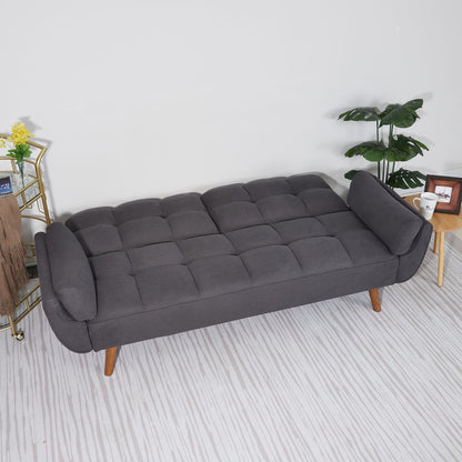 75" Flared Arm Convertible Sleeper Sofa-Dark Gray