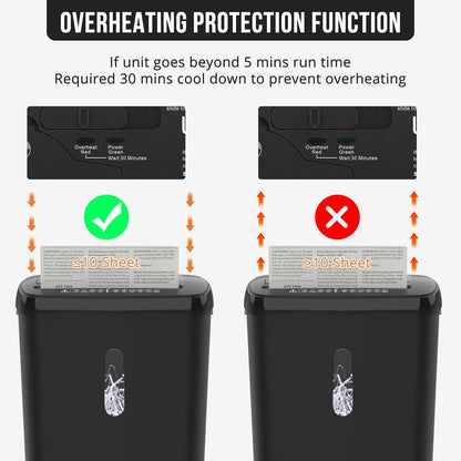 10-Sheet Strip Cut Paper Shredder, P-2 Security Level with 3.17-Gallon Basket, CD & Credit Card Shredder - Durable & Fast - Jam Proof System -ETL Certified Home Office Shredders(FBAShipping)