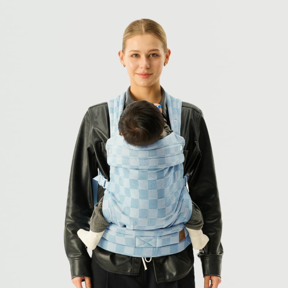 Ergonomic Baby Carrier Newborn to Toddler, Lightweight & Breathable Cotton Infant Carrier for Hands Free Comfort