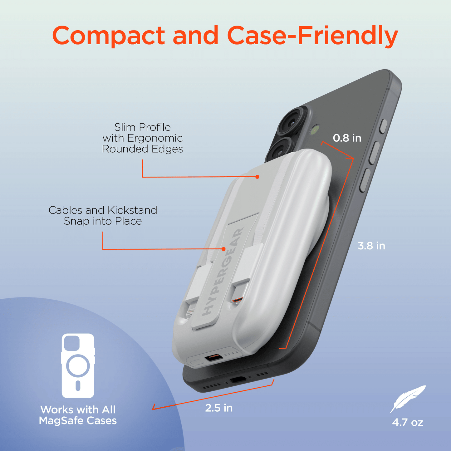 HyperGear Mag Grip Go 5000mAh Wireless Power Bank