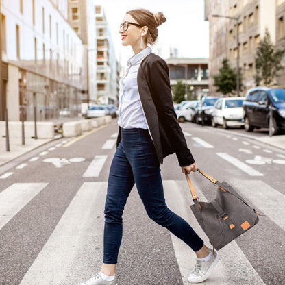 Ladies Canvas Tote Bag Multifunctional Purse Handbag Adjustable Shoulder Rucksack Convertible Backpack Wear-Resistant Dirt-Proof For Women School Office Travel