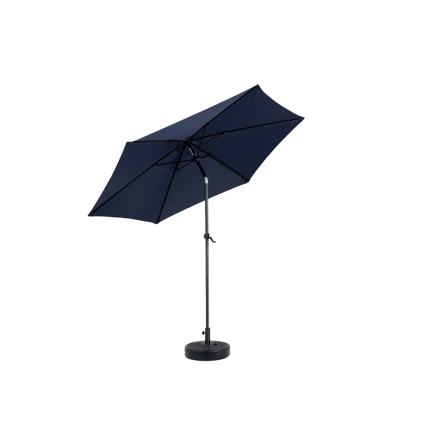 9FT Outdoor Patio Umbrella,Outdoor Table Umbrella with 6 Sturdy Ribs, Push Button Tilt and Crank,Yard Umbrella, Market Umbrella for Deck, Backyard, Pool (Base Not Included),Navy Blue