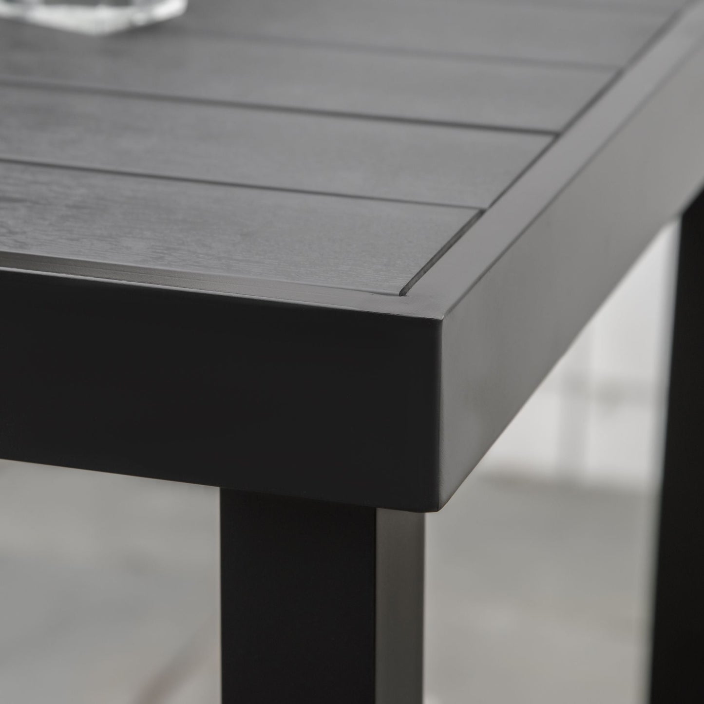 Patio Dining Table 4 Rectangular Aluminum Outdoor Garden Lawn Backyard Black