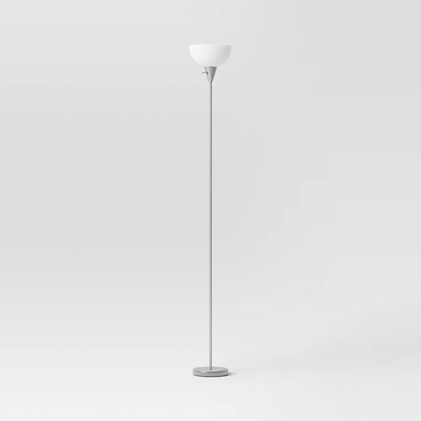 Torchiere Floor Lamp Black Minimalist Standing Light with 3-Way Switch Light Bulbs Not Included