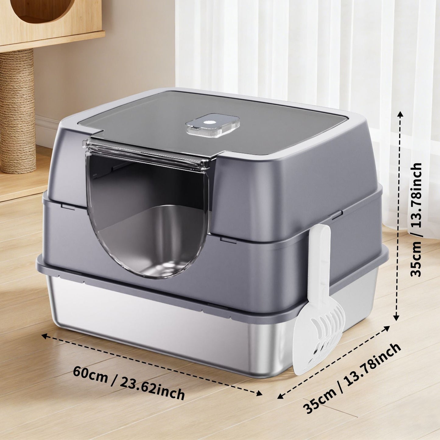 Galaxy stainless steel cat litter box, sturdy, durable, easy to clean, odorless, non stick to sand, a choice for cross-border quality