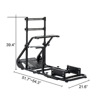 Enhanced and stable racing wheel cockpit, compatible with Fanatec, PXN, Thrustmaster, and Logitech adjustable driving simulators, excluding handbrake, pedals, and monitor -No self pick up
