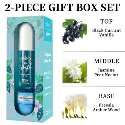 2-Piece Set, SOLO EN IBIZA Body & Hair Fragrance Mist And Body Cream Gift Box For Men And Women, Long Lasting Fragrance, 4 Different Scent, Perfect For Holiday Gifts, Dating, Daily Life, Parties