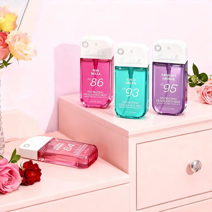 4 Scents Travel-Size Body & Hair Fragrance Mist (1.5 fl oz) - Long-Lasting Fruity & Floral Fragrance for Women, Dates & Gifts