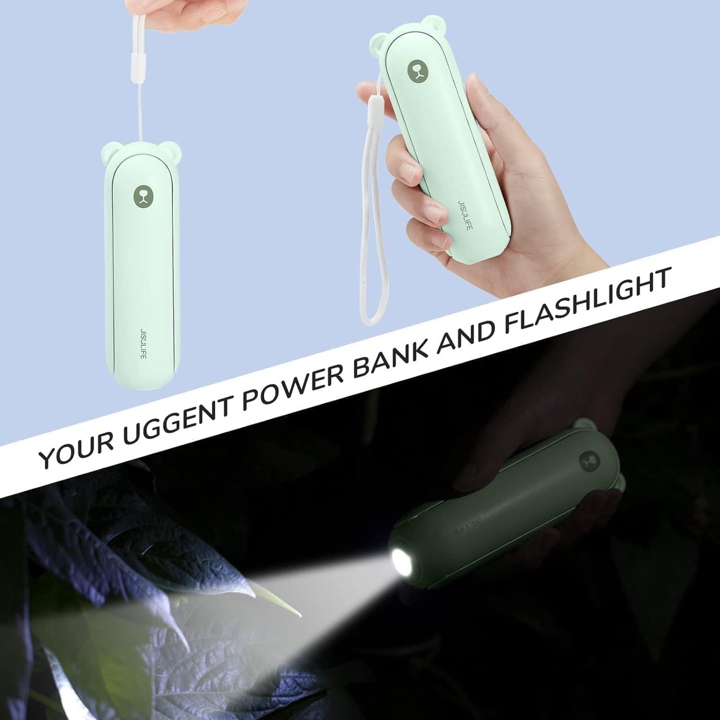 Handheld Fan with 4500 mAh Powerbank Max 37 Hours Runtime, Pocket Portable Battery Operated or USB Powered Folding Personal Fan, 3 Speeds, Gifts for Women Men Kids Gift for Festival