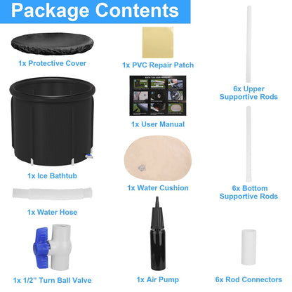 Portable Ice Bath Tub 97Gallon (370L), Portable Insulated Ice Bath Tub for Athletes Recovery, Easy Setup Ice Bathtub for Home Gym CampingCold Plunge Therapy Tub with 5-Layers Insulation, Large Ice Bat