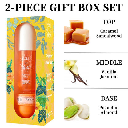 2-Piece Set, SOLO EN IBIZA Body & Hair Fragrance Mist And Body Cream Gift Box For Men And Women, Long Lasting Fragrance, 4 Different Scent, Perfect For Holiday Gifts, Dating, Daily Life, Parties