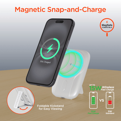HyperGear Mag Grip Go 5000mAh Wireless Power Bank