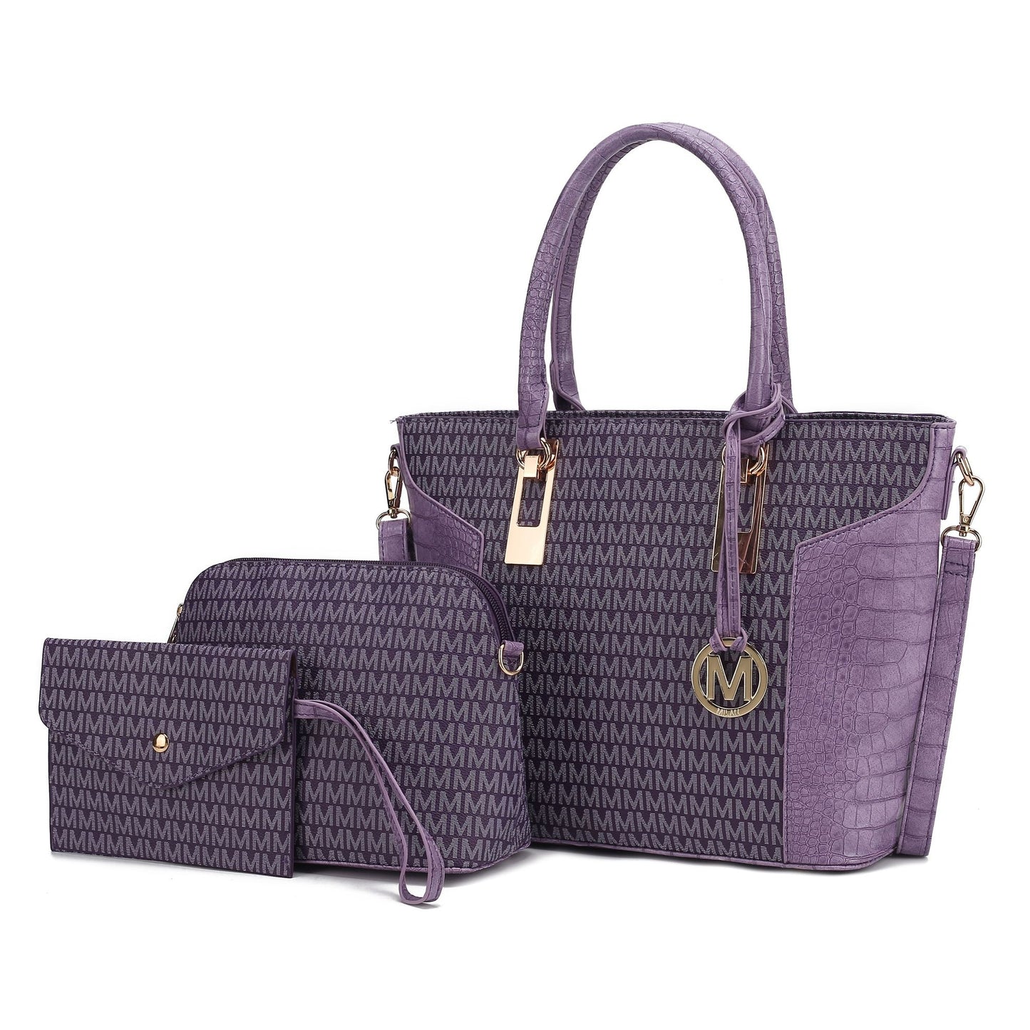 MKF Collection Shonda 3PC Tote with Cosmetic Pouch & Wristlet by Mia k