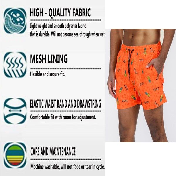 Palm Tree Print Swim Shorts