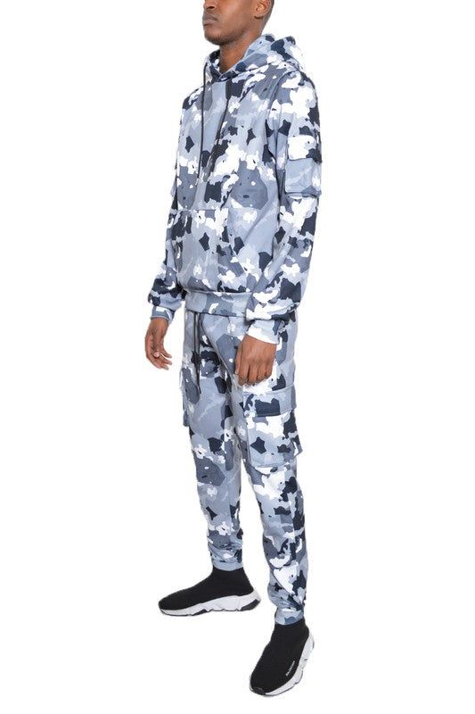 Premium Full Camo Cotton Hoodie Sweat Set - Perfect for Outdoor Adventures