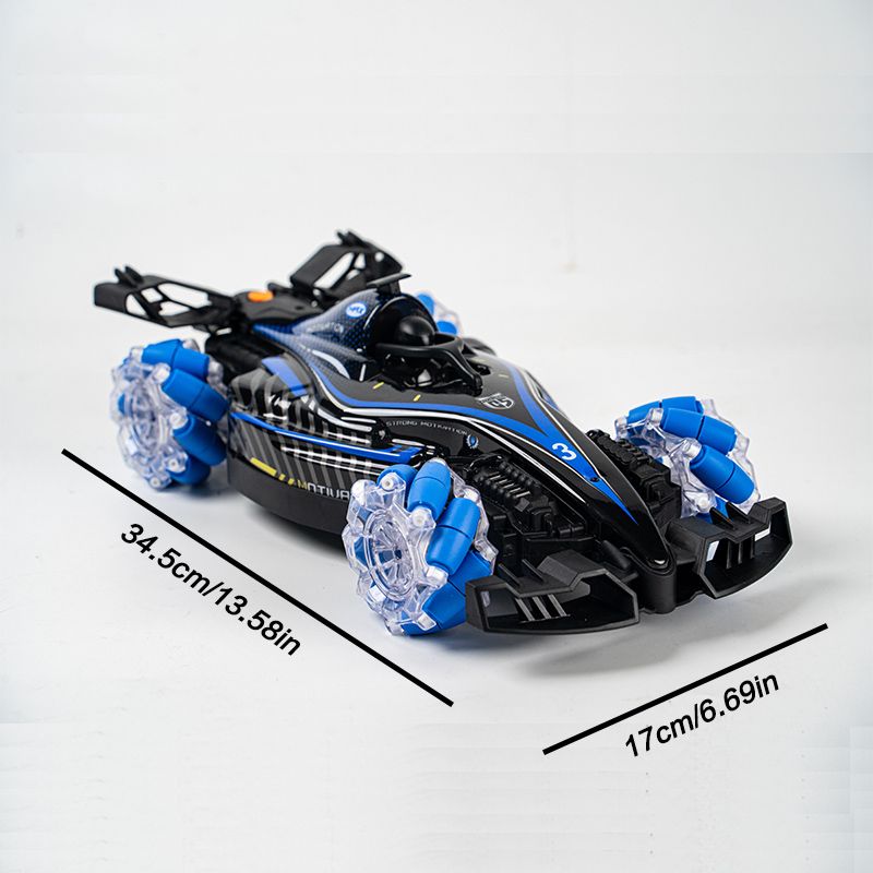 Remote control toy car F1 racing style, with music and light, the tail can be spray.