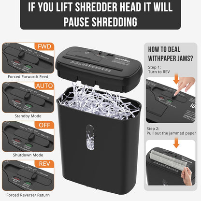 10-Sheet Strip Cut Paper Shredder, P-2 Security Level with 3.17-Gallon Basket, CD & Credit Card Shredder - Durable & Fast - Jam Proof System -ETL Certified Home Office Shredders(FBAShipping)