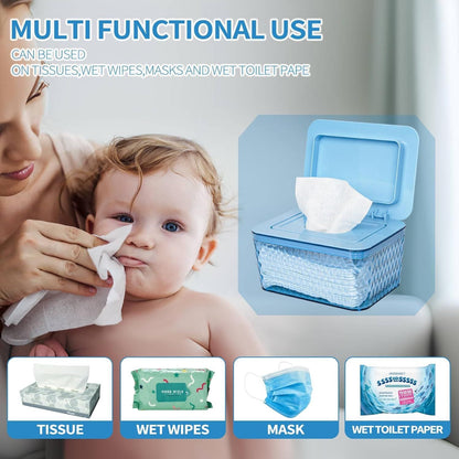 Wipes Dispenser, One-Handed Operation Wipe Holder for Baby & Adult, Seal-Designed Wipes Container for Bathroom Keep Diaper Wipes Fresh