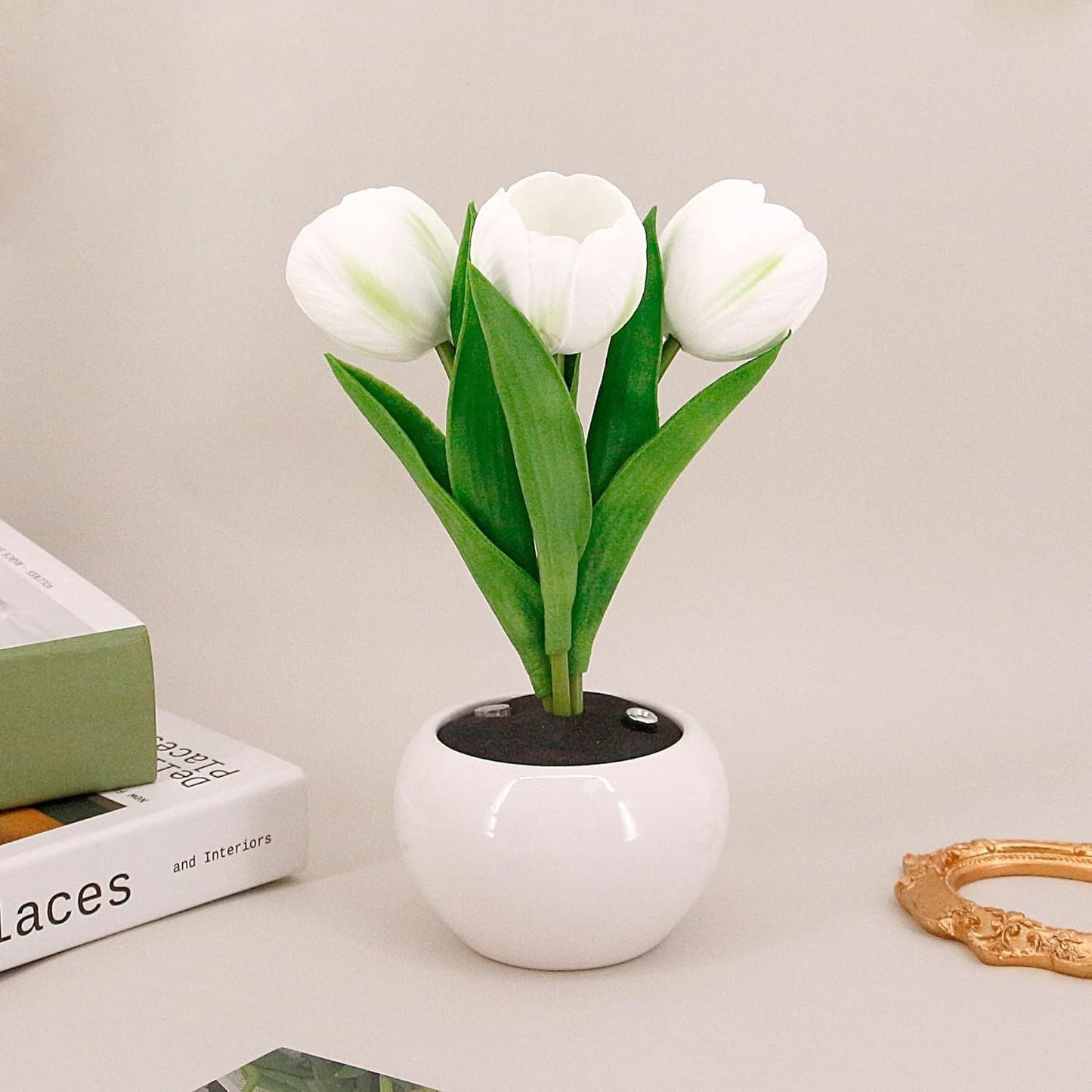 Tulip Lamp - LED Replica Tulip Table Lamp with Flower Vase for Desktop Decoration. Suitable for home, living room, desktop decoration, holiday gifts, atmosphere decoration lamps. Powered by USB