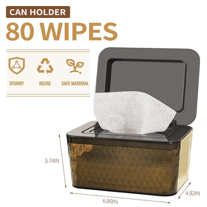 Wipes Dispenser, One-Handed Operation Wipe Holder for Baby & Adult, Seal-Designed Wipes Container for Bathroom Keep Diaper Wipes Fresh