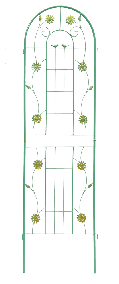 2 Pack 71" x 19.7" Metal Garden Trellis Rustproof Trellis for Climbing Plants Outdoor Flower Support Wrought Iron Ivy Vine Cucumbers Decorative(Green)