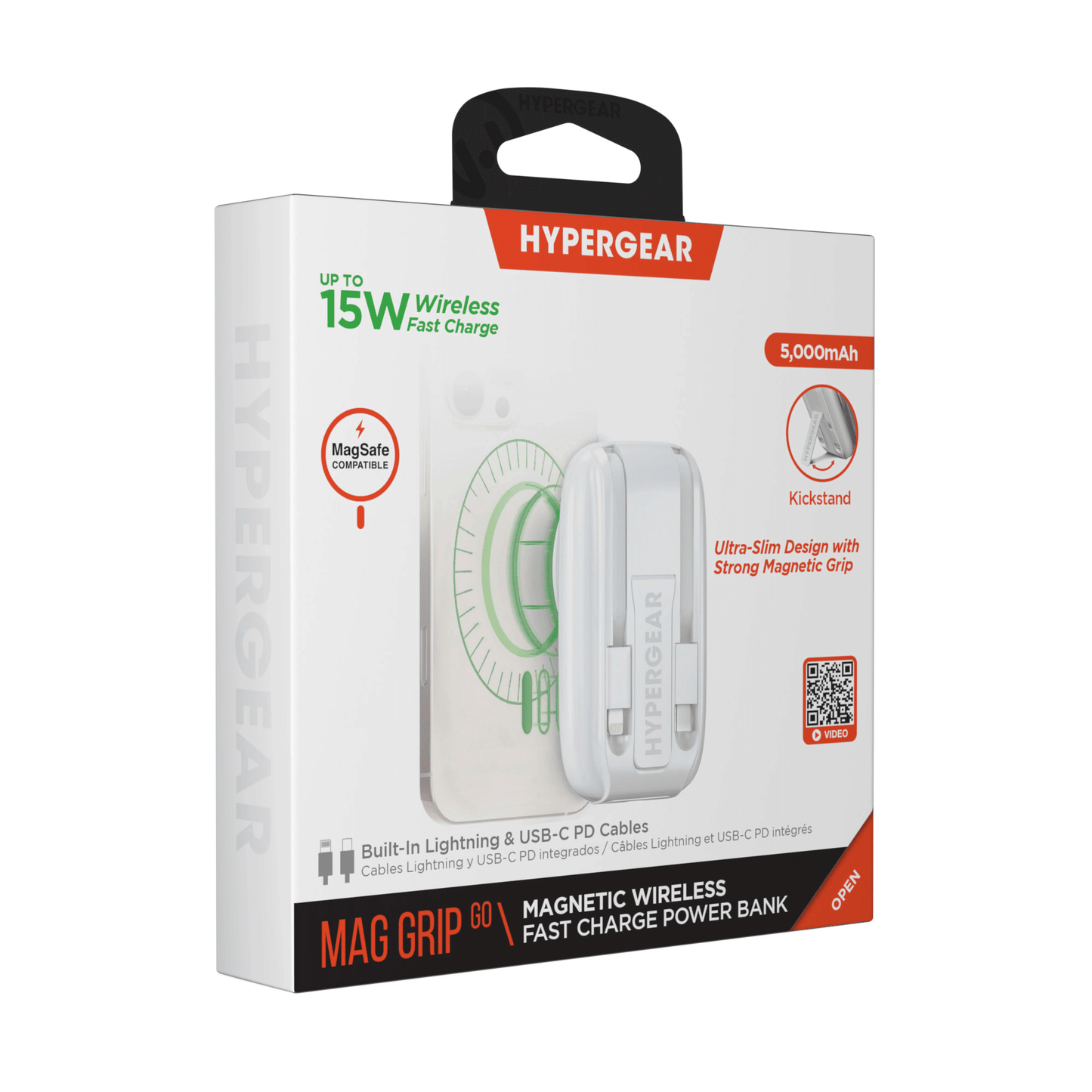 HyperGear Mag Grip Go 5000mAh Wireless Power Bank