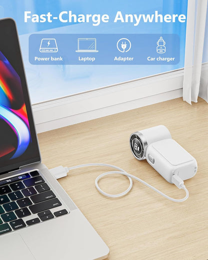 Portable Handheld Mini Fan, 6 Gear Wind, Hand Small Travel Personal Held Fans, Rechargeable Turbo Fan, Gifts for Women Men, for Camping Vacation Outdoor