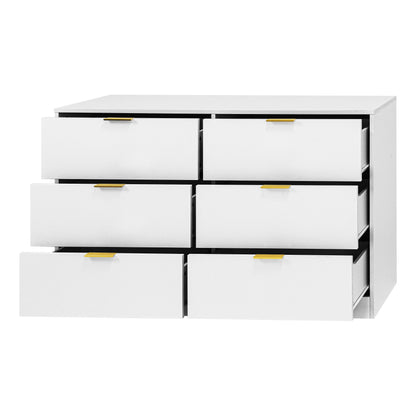 Simply Modern 6-Drawer Dresser, Chest Of Drawers For Bedroom, Living Room, Hallway, And Entryway - Large Storage Cabinet White
