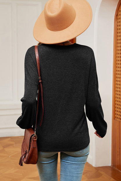 V-Neck Dropped Shoulder T-Shirt