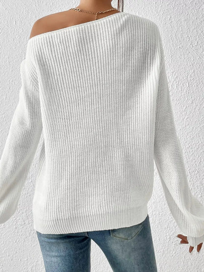 Single Shoulder Knit Sweater